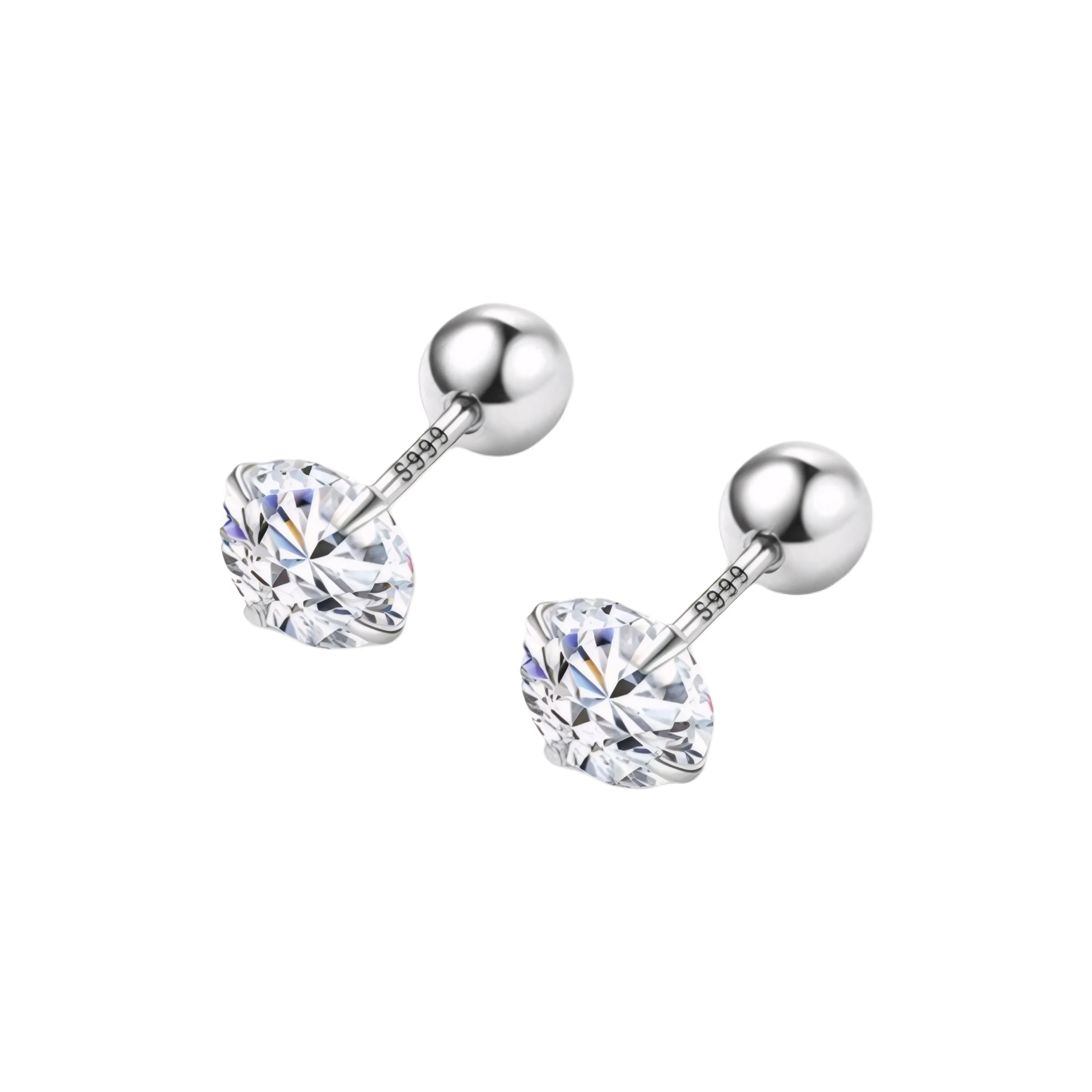 BING STUDIO Zircon Stud Earrings Women's