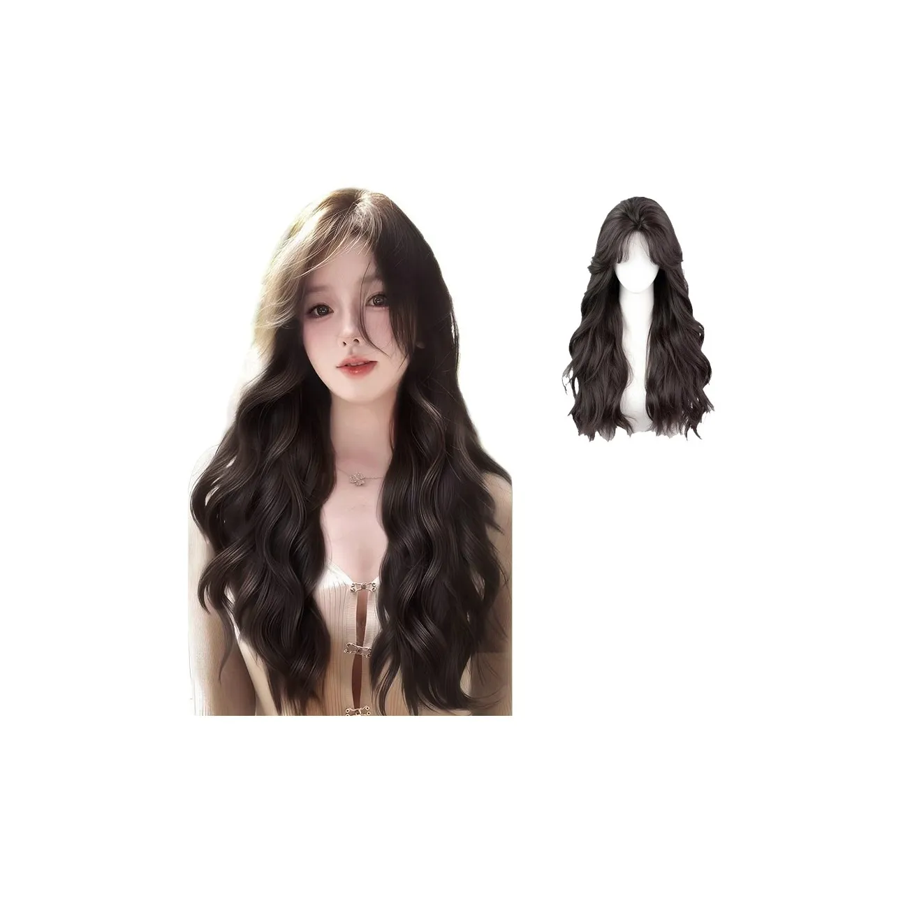 MUYAN Lazy Водная рябь Длинная Кудрявая Перука