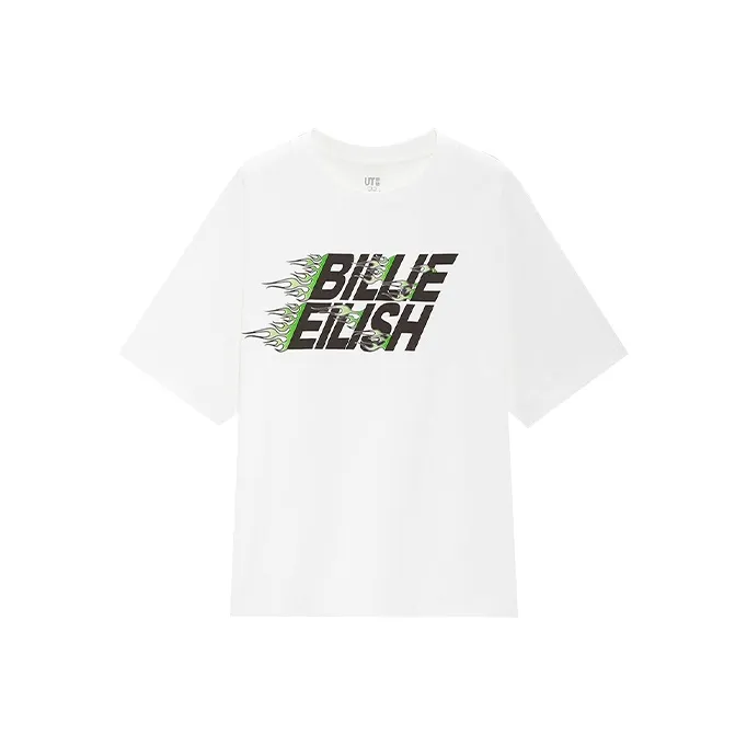 Billie Eilish X Takashi Murakami X UNIQLO Flame Tee White