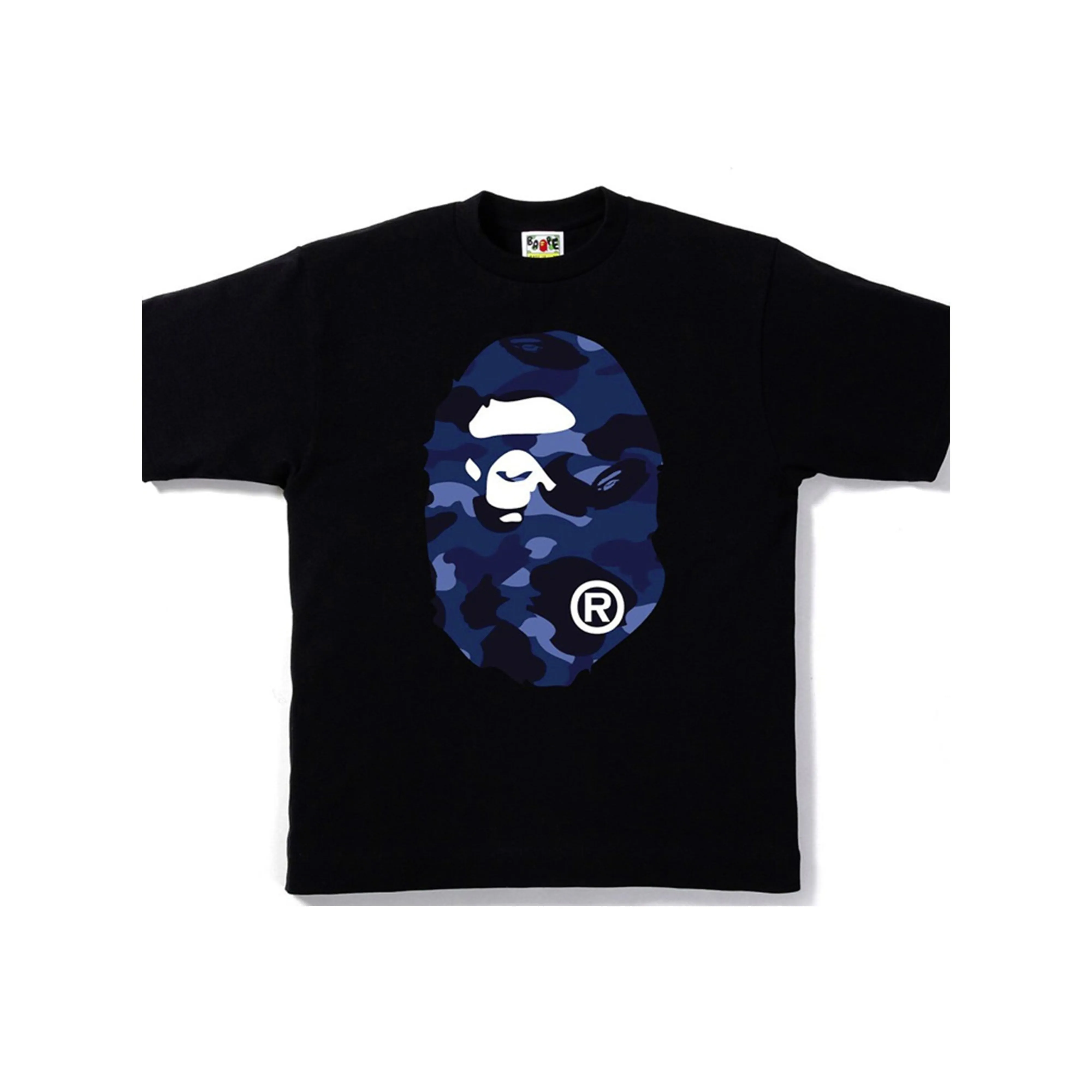 A BATHING APE Голова Series Цвет CAMO BIG Ape Голова T Рубашка Унисекс Черный