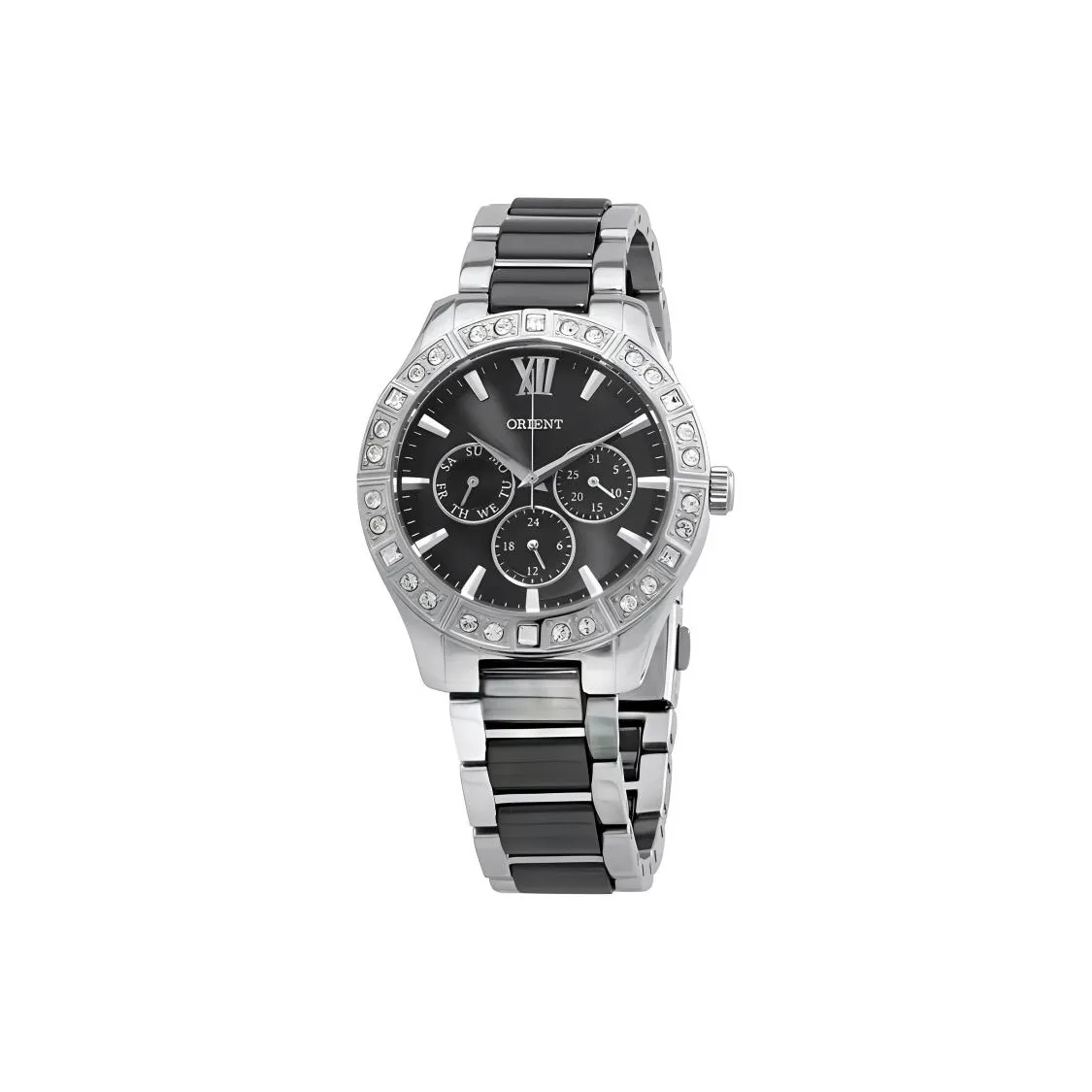 ORIENT Кварцевый механизм нержавеющая сталь ремешок часы 39 мм женские черный циферблат