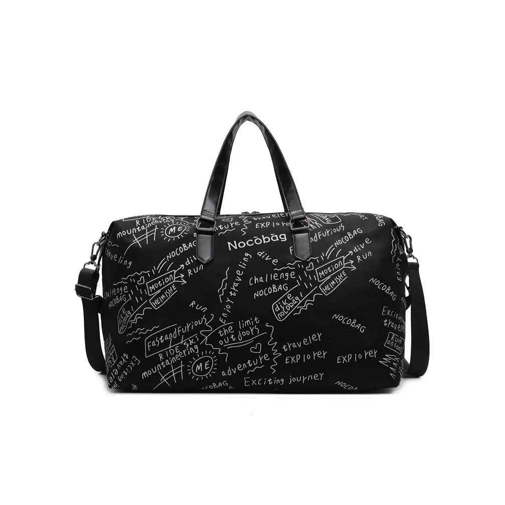 GOBLIN SHARKS 1759 Fabric Backpack Portable Crossbody Gym Bag Large Size Unisex Black/Green/Gray