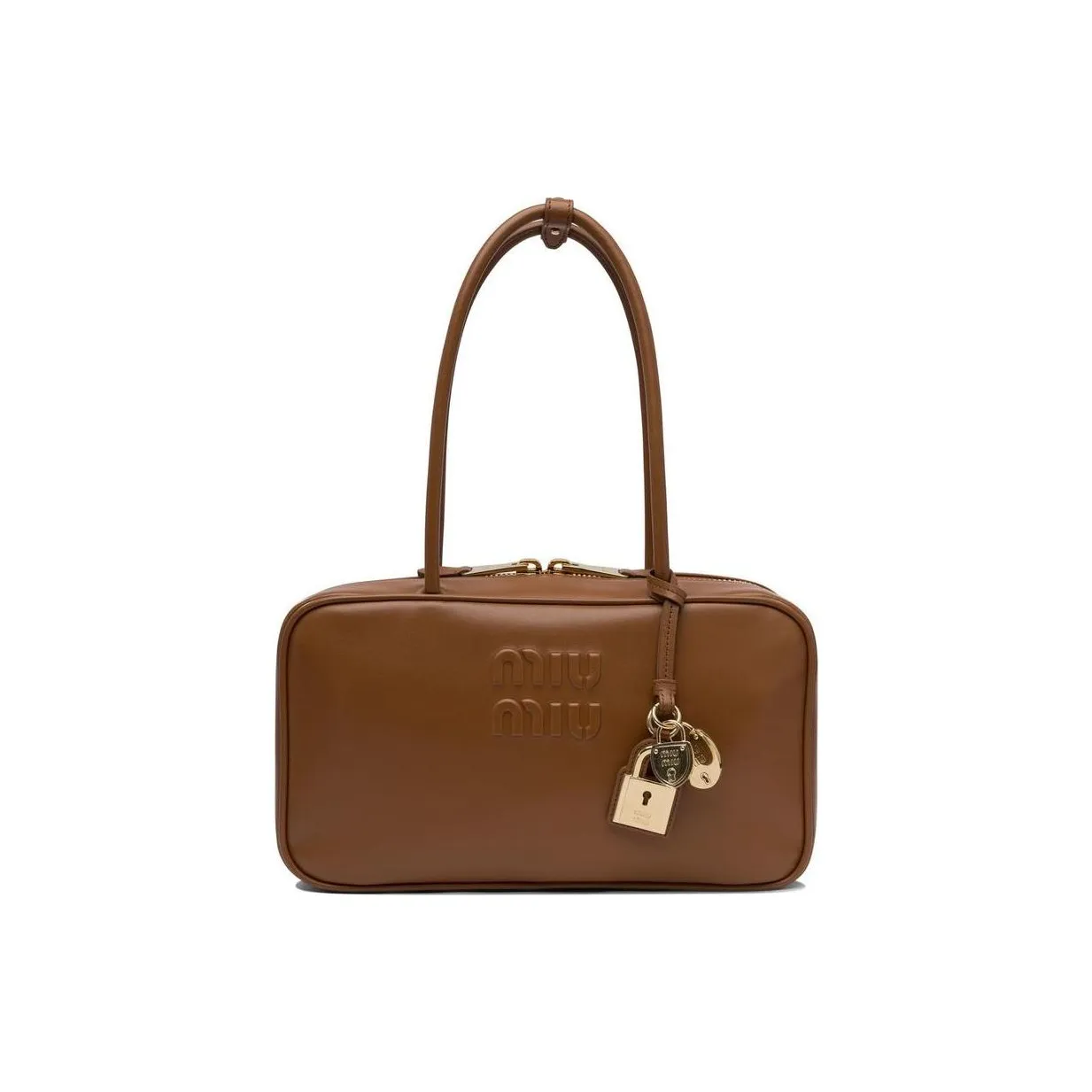 MIU MIU Calfskin Handbag Women's Brown