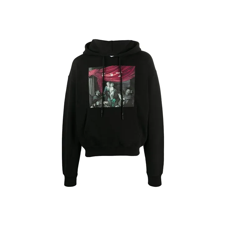 OFF Белый Свитшот Свободного кроя Мужской Черный