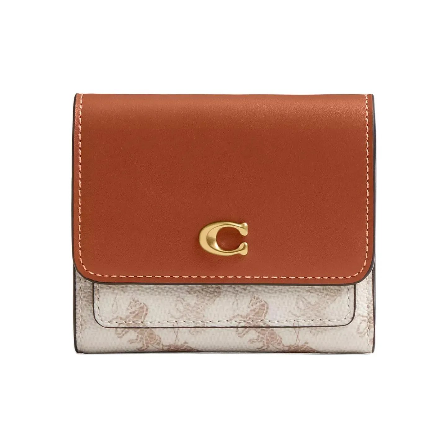 COACH Mira Покрытый холст телячья кожа кошелек маленький женский мел серый и коричневый