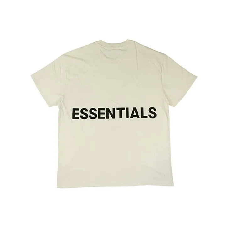 Fear of God Essentials FW19 Экрю Унисекс Т-рубашки