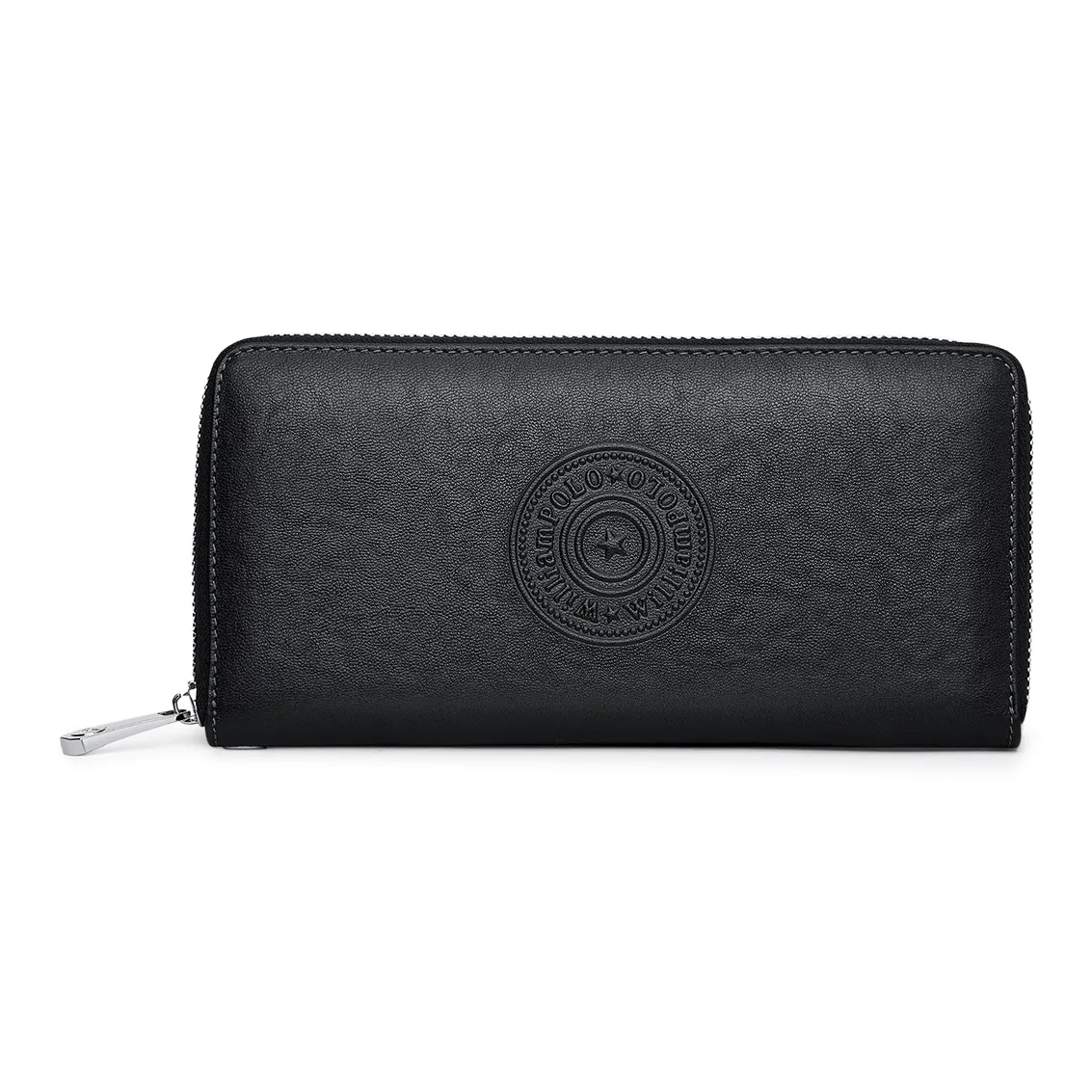 WilliamPOLO Long Multifunctional Корова Кожа Слот для Карт Кошелек Клатч Мужской Черный