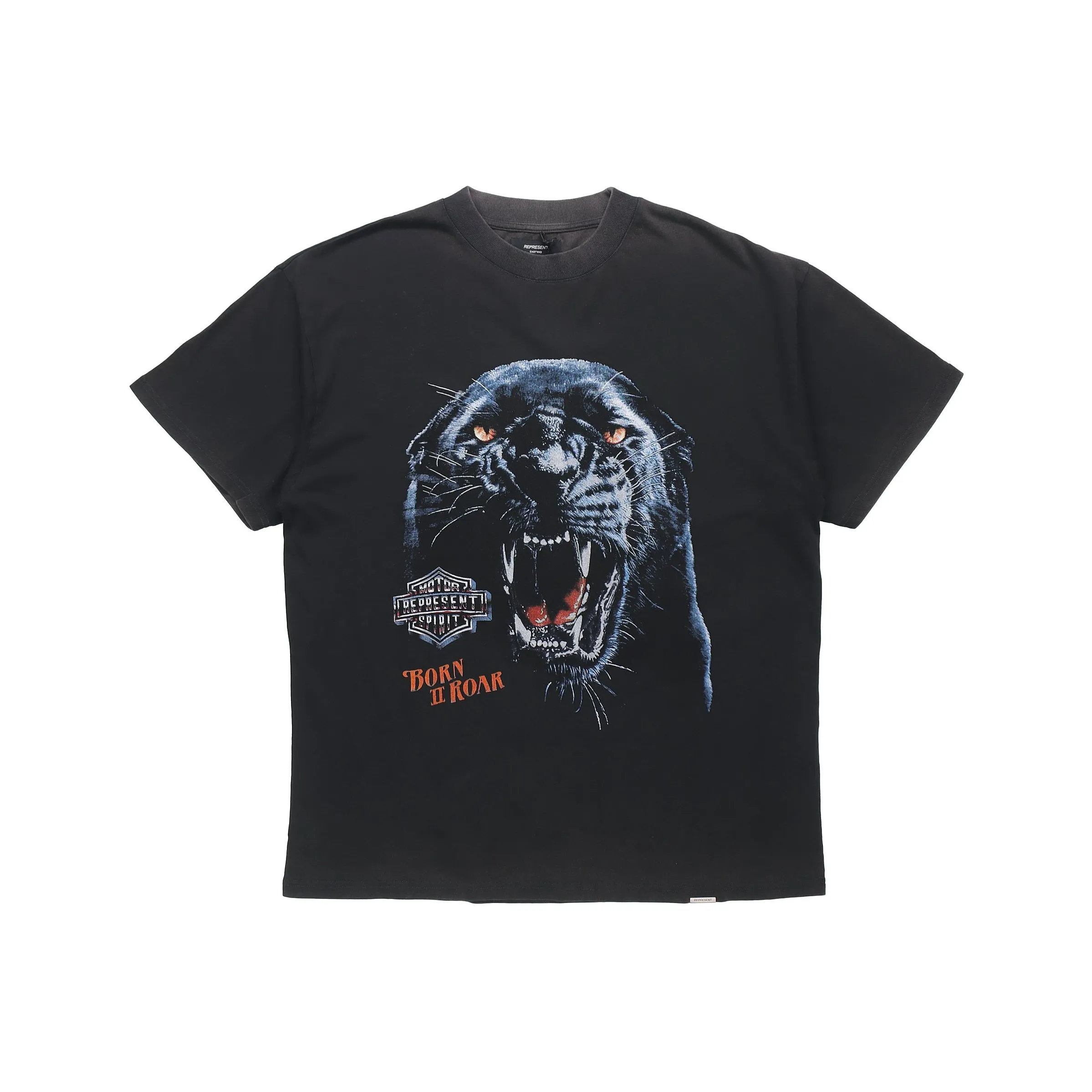 REPRESENT SS21 Men's Tiger Graphic Print Washed Vintage T Shirt Gray