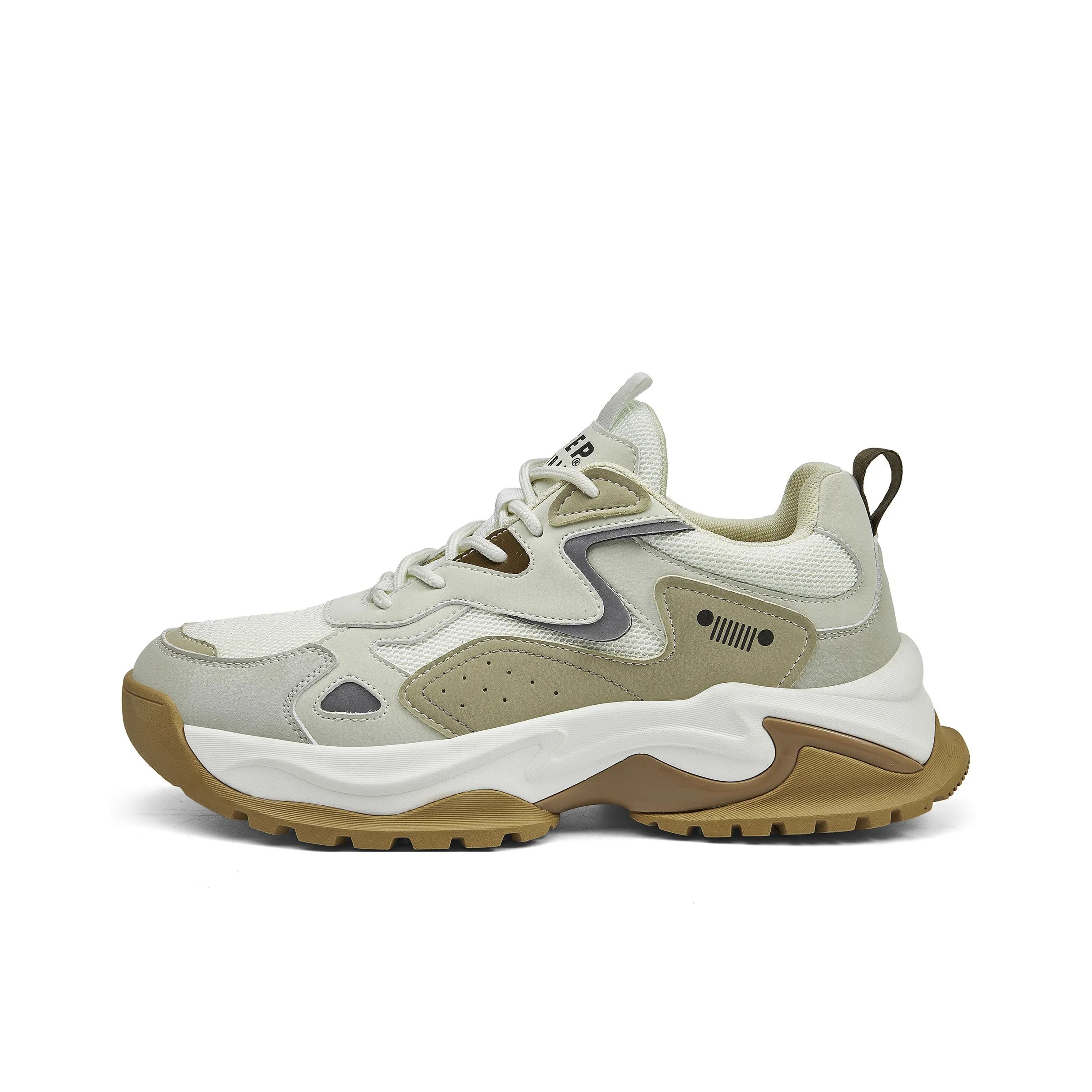 JEEP SPIRIT Low Top Chunky Sneakers Men's Shuffleboard White