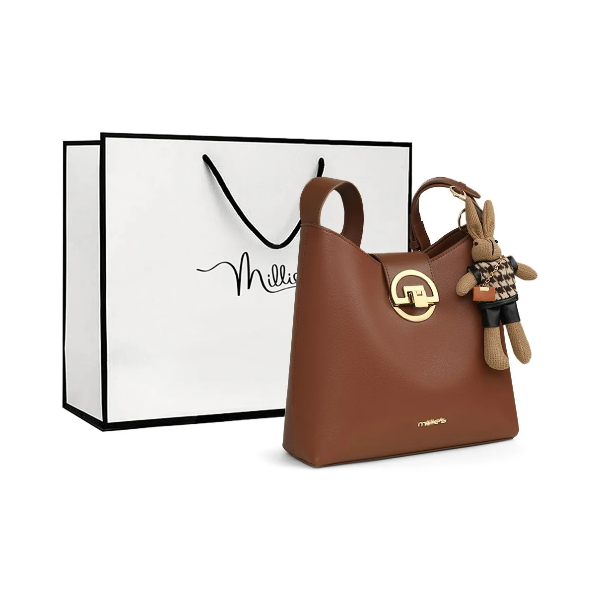 MILLIE'S Сумка через плечо из коровьей кожи ведрообразная сумка стандартная женская цвет какао-коричневый