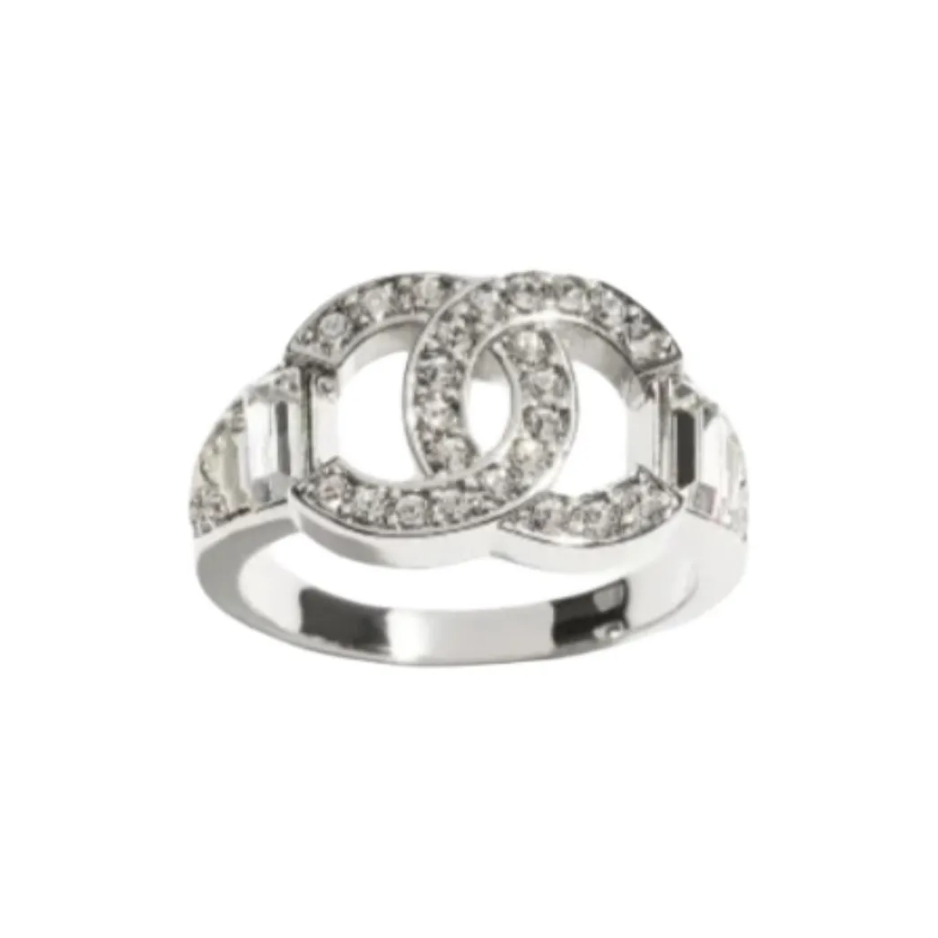 CHANEL Metal Rings Unisex Silver