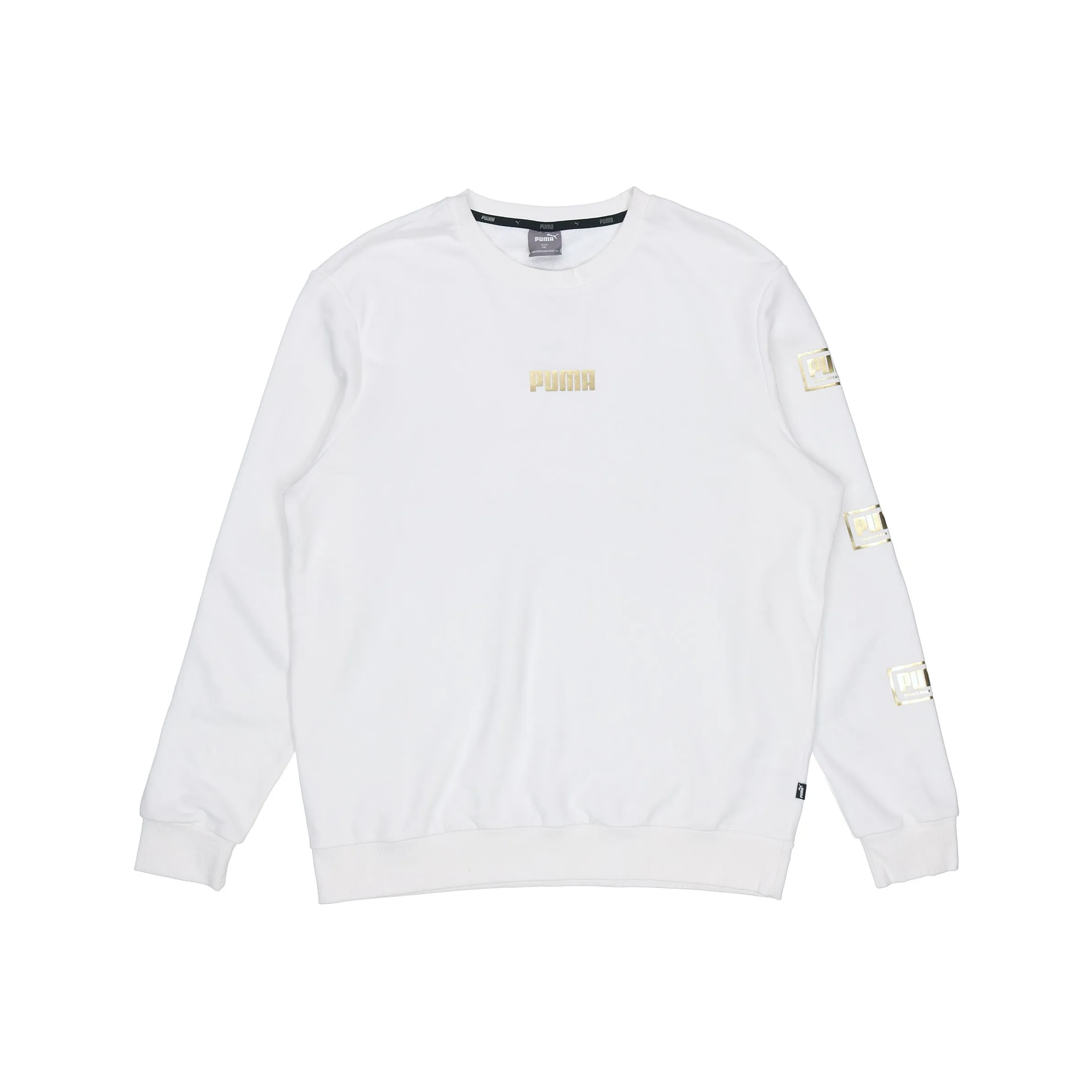 Puma Holiday Men's Logo Bronzing Print Sports Hoodie White