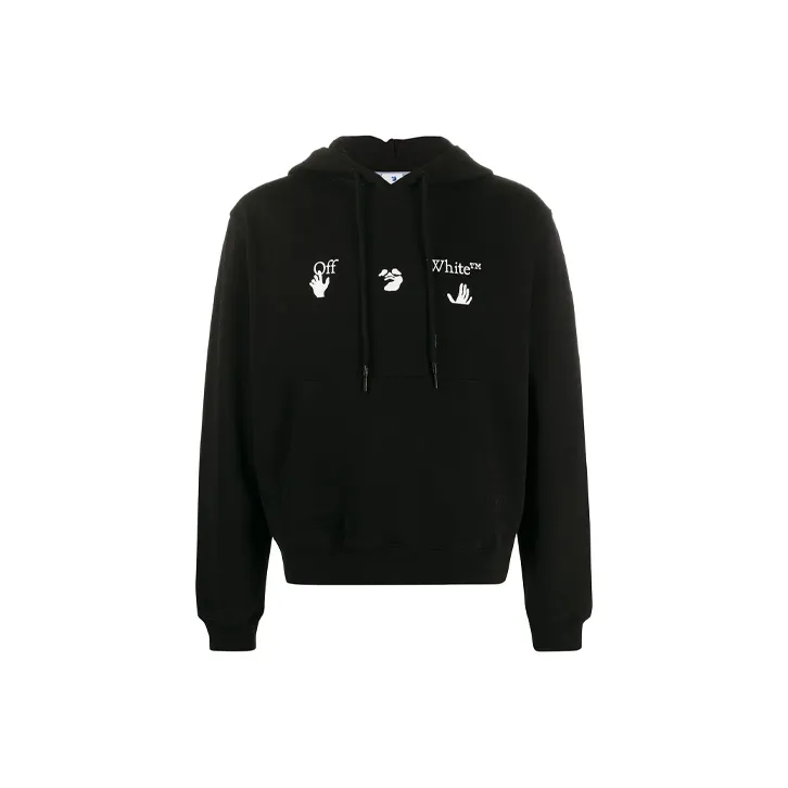 OFF Белый Толстовка Мужской Черный