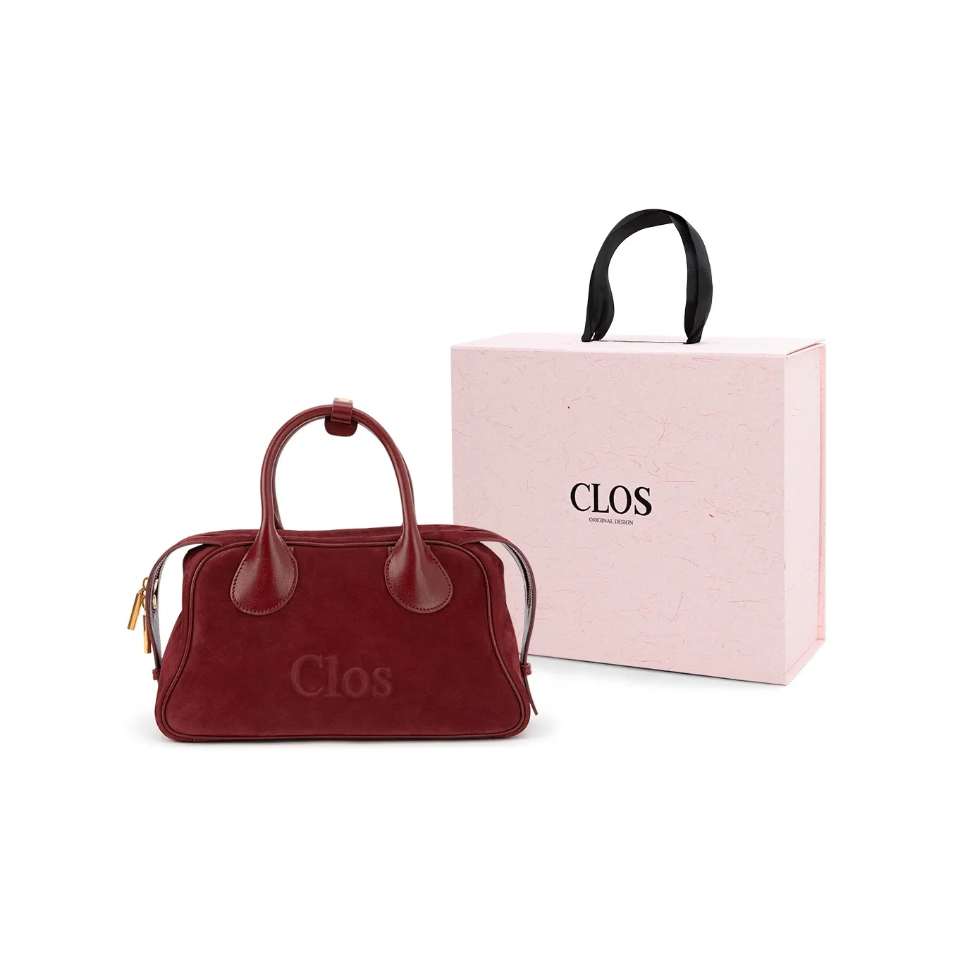 CLOS Замша крупнозернистая текстура коровья кожа сумка через плечо подушка женская матовый коричневый матовый кофейный матовый красный