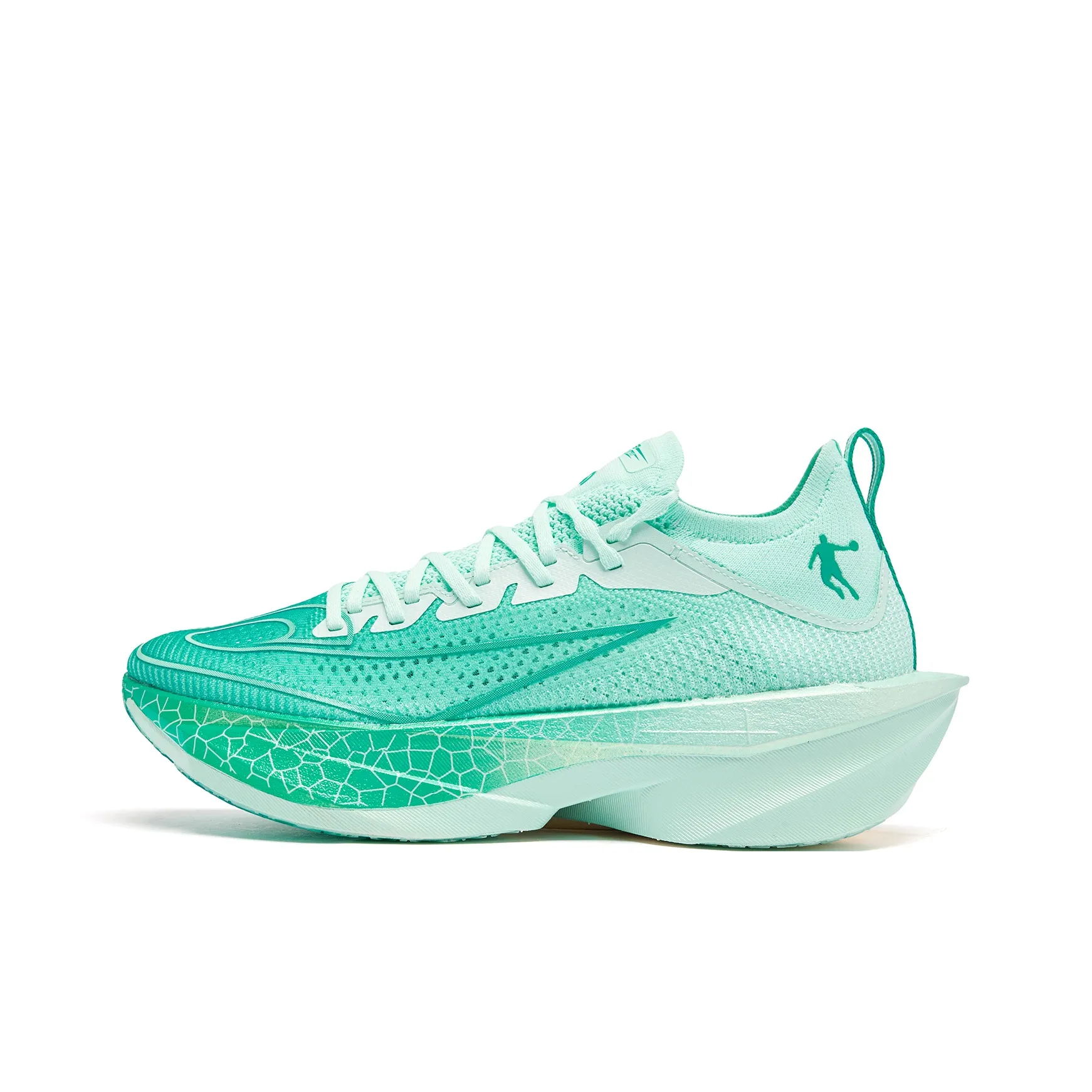 QIAODAN Feiying Plaid 2.0 Running Shoes Men's Low Top Ripple Seaweed Green