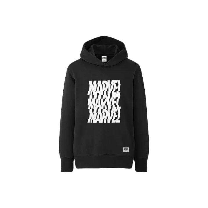 UNIQLO UNIQLO X Marvel Co Брендированная Серия Свитшот Унисекс Родитель и Ребенок Сочетающиеся Костюмы Черный