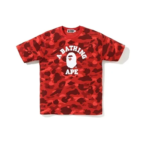 A BATHING APE Head Series T Shirt Unisex Red Camouflage A BATHING APE Head Series T Рубашка Унисекс Красный Камуфляж