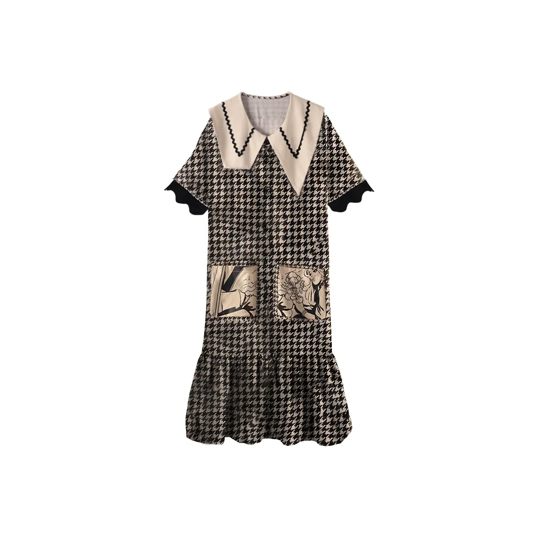 Urban Beauty Nightgown Women's Black White Plaid