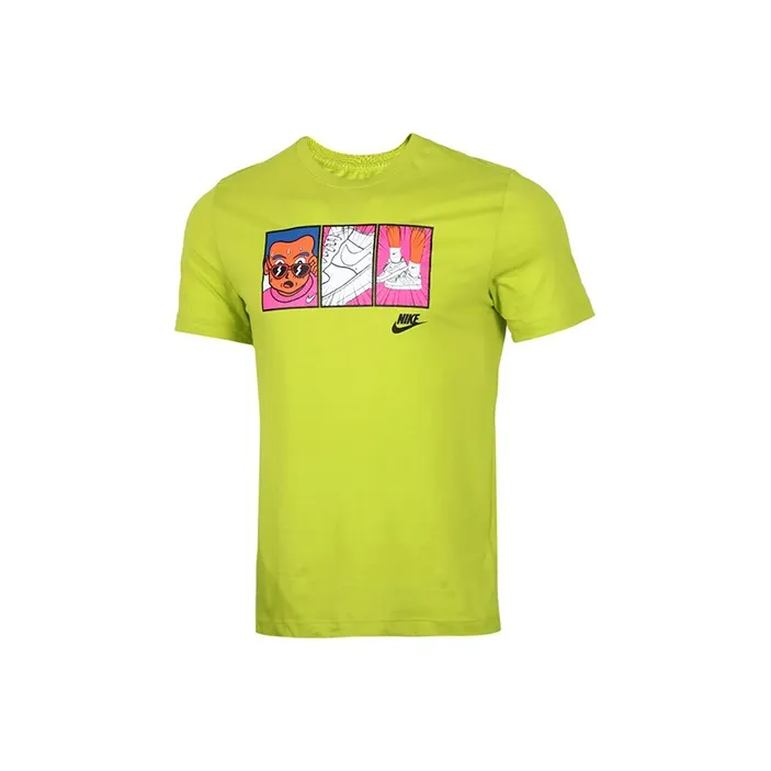Nike T Shirts Men's Cactus Green/Black