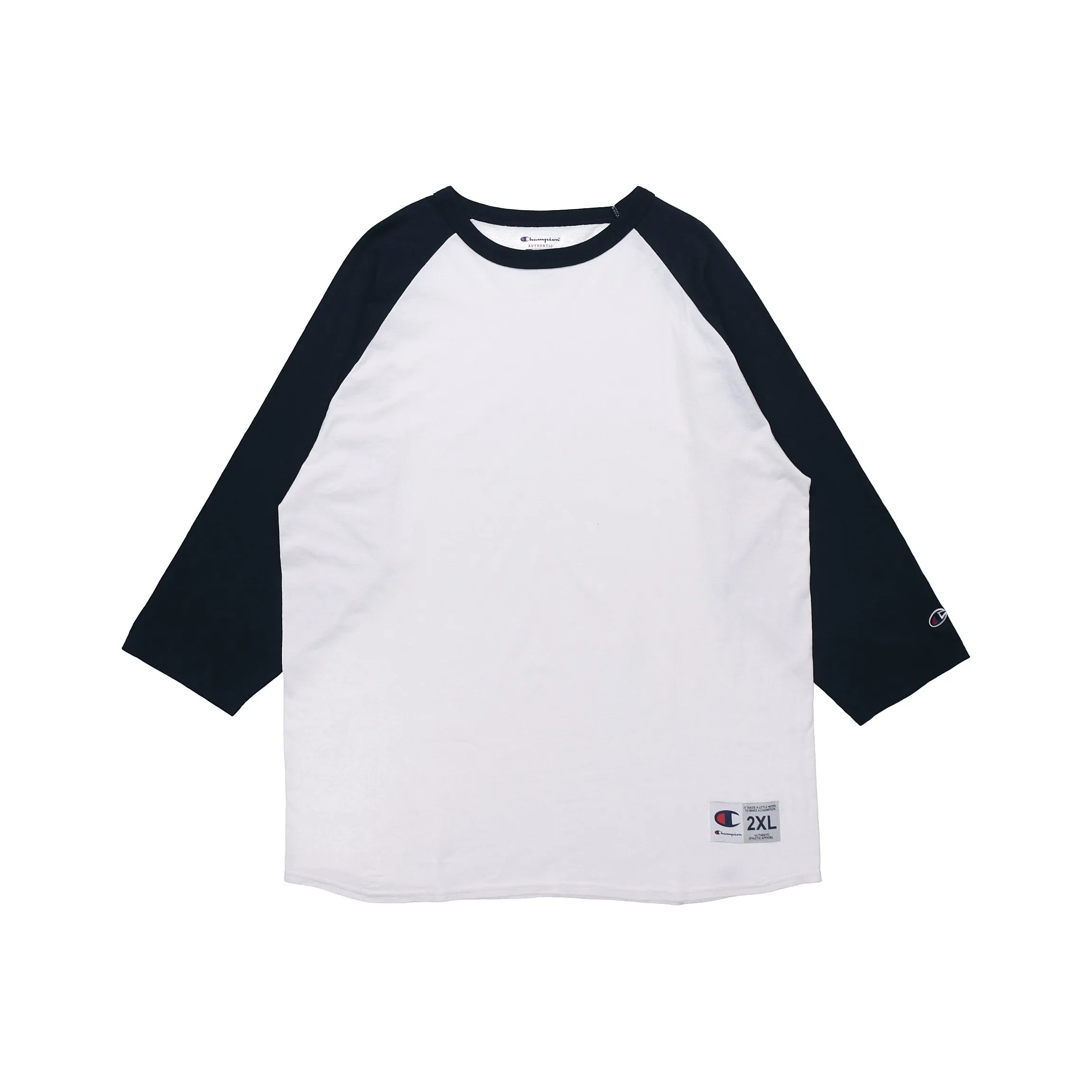 Champion 3 4 рукав T-рубашка версия для США унисекс белый темно-синий