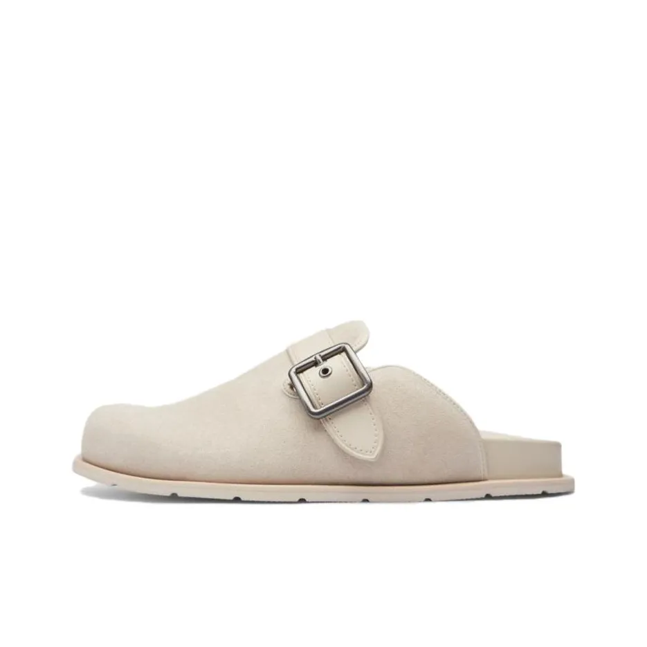 COACH Buckle Closed Toe Slippers Men's Beige