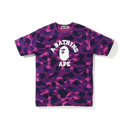 A BATHING APE ® Color Camo College Cotton T shirt