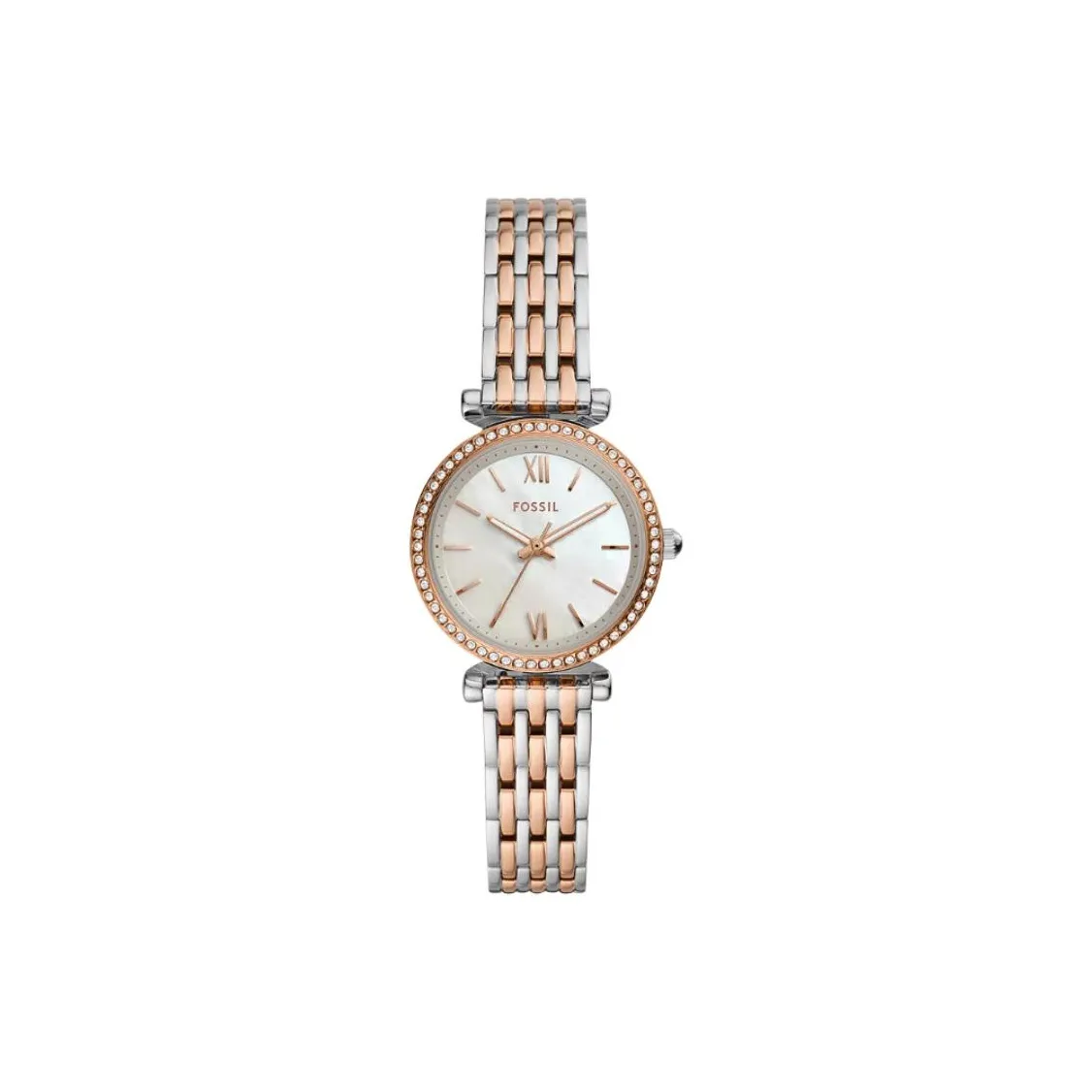 FOSSIL Наручные часы Кварцевый механизм Нержавеющая сталь Ремешок 28 мм Жемчужная раковина Циферблат Цвет Женские часы