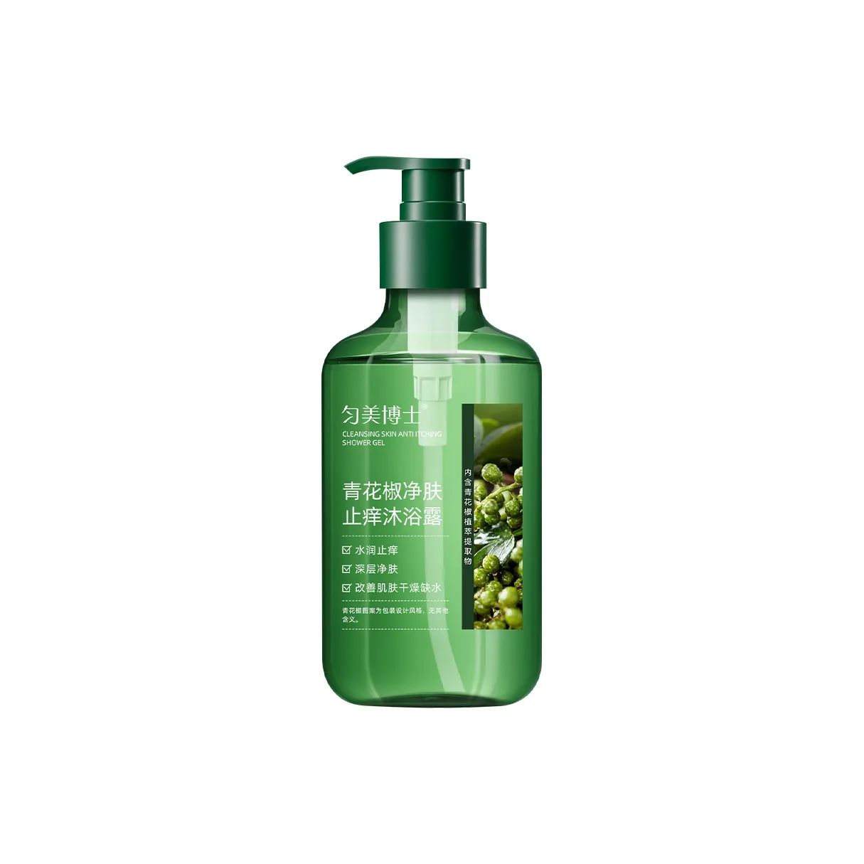 YUNMEIBOSHI Зеленый Сычуаньский перец Очищающий и Облегчающий Зуд Душевой Гель Глубокое Очищение Успокаивающая Кожа 300 мл