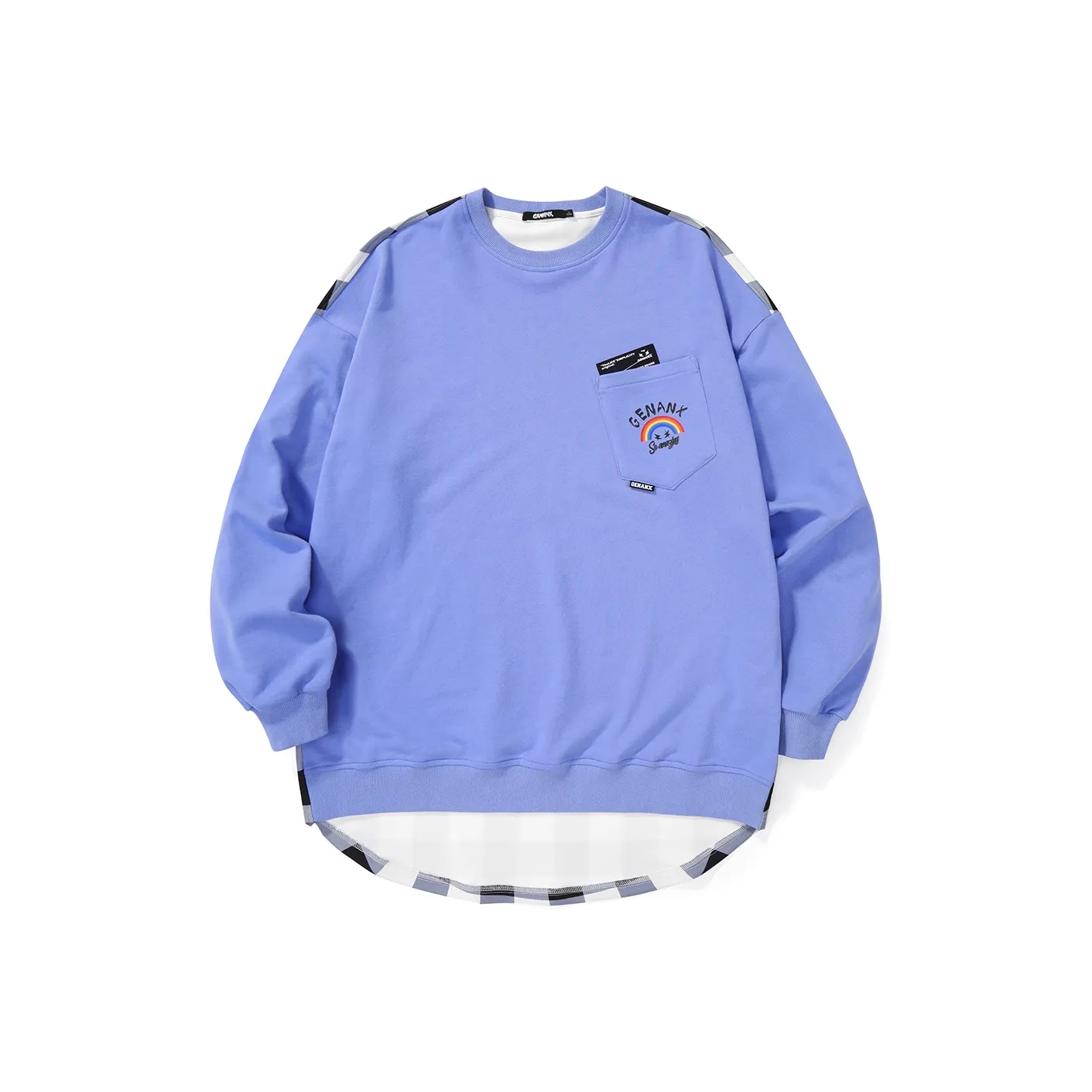 GENANX Crew Neck Loose Fit Regular Sweatshirt Unisex Blue Purple