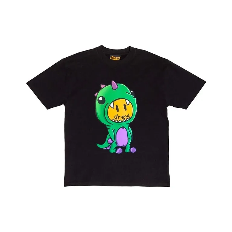 Drew House Smiley Face Collection Dinosaur Collection T-Shirt Unisex Black