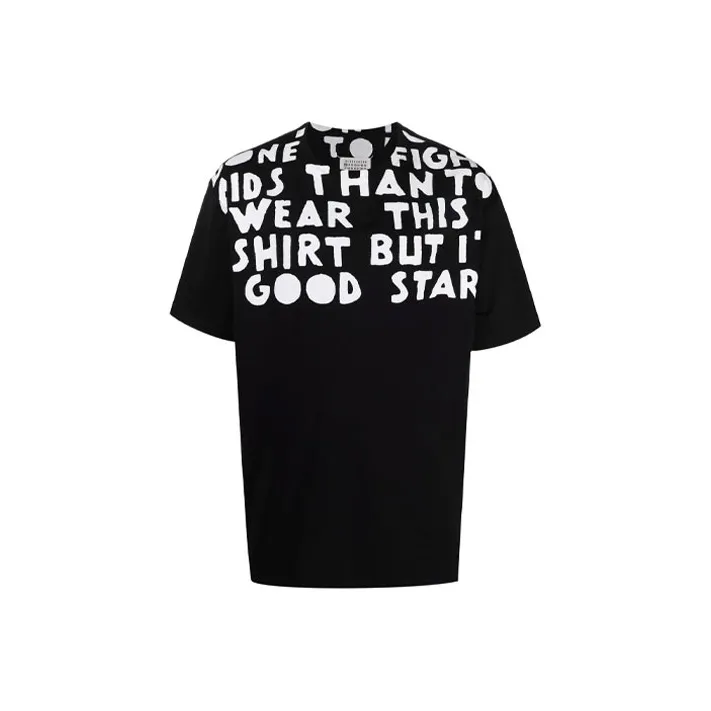 Maison Margiela Slogan Print Round neck T shirt