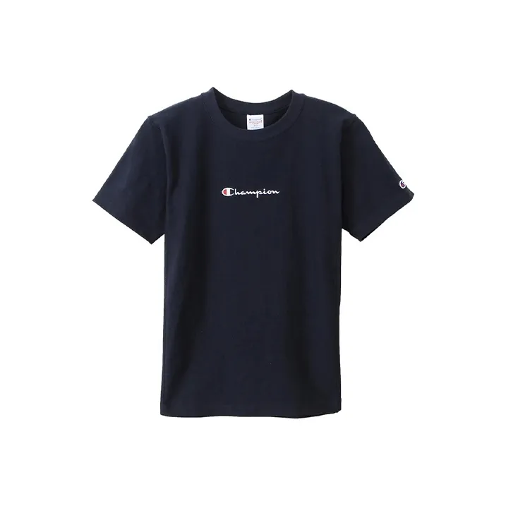 Champion T-рубашка с рукавом с оборванным плечом унисекс темно-синий японская версия