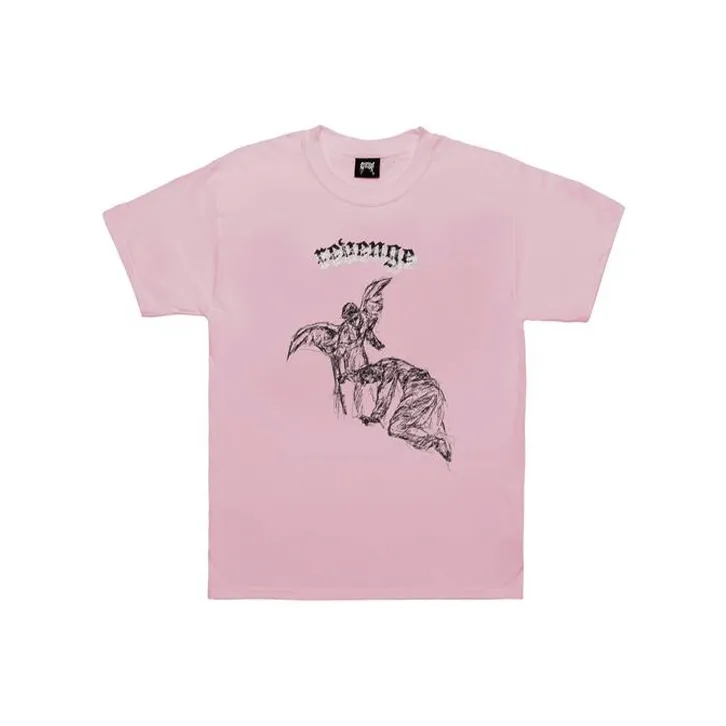 Revenge Прямой крой T-рубашка Мужская Розовая