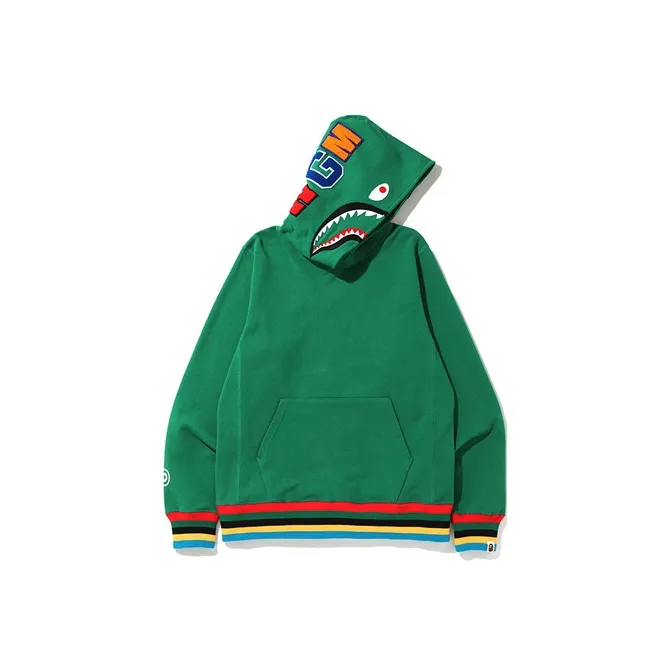 Bape Shark Line Rib Pullover Hoodie