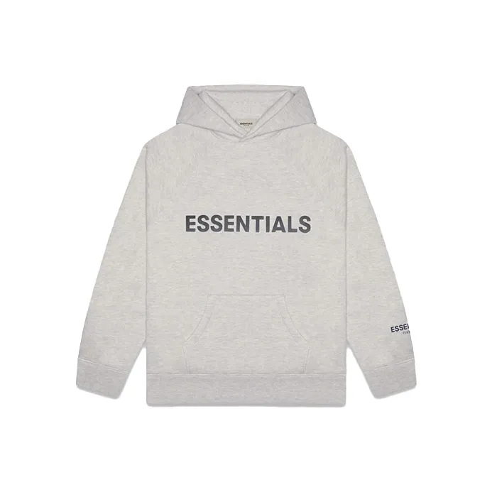 Fear Of God Essentials 3D Silicon Applique Pullover Hoodie Oatmeal Heather