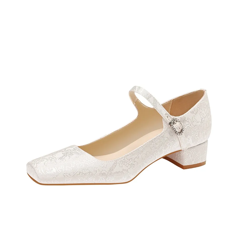 WEISHIBANGWEI Туфли Мэри Джейн Женские Белые
