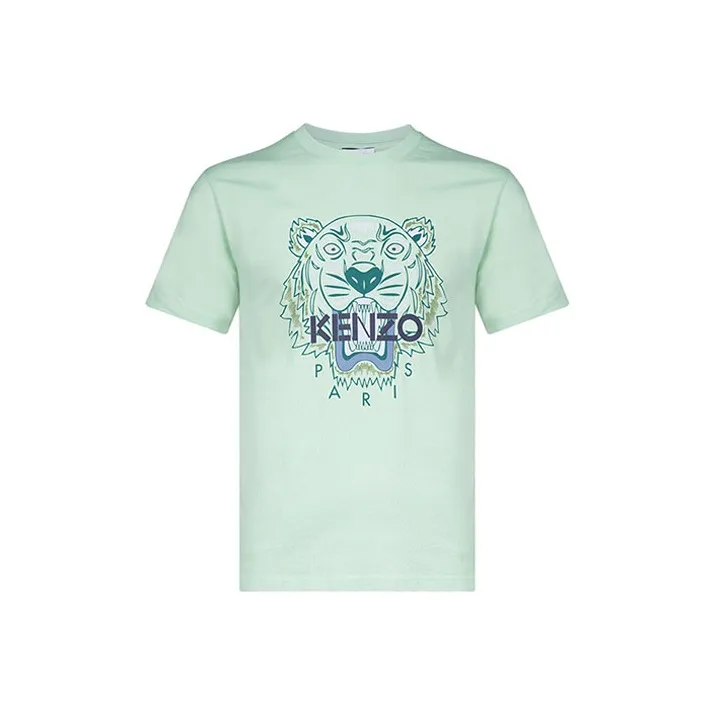 KENZO Classic Tiger Head T Shirts Men's Light Green