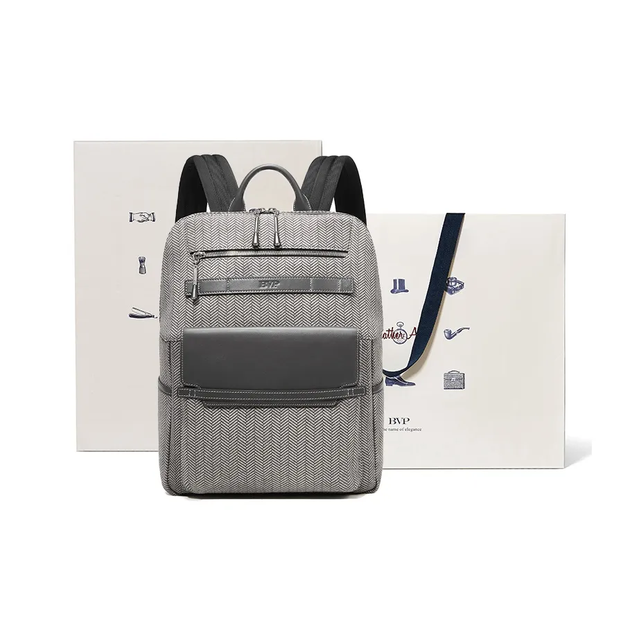 BVP Телесная коровья кожа Путешественный рюкзак Мужской Серый