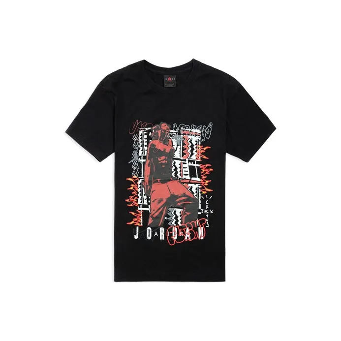 Travis Scott x Air Jordan T Рубашка Азиатская версия Мужская Черная