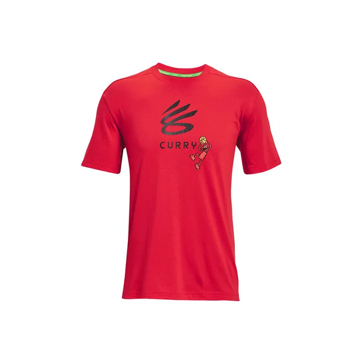 Under Armour Curry X Sesame Street Set in Sleeve T Shirt Men's Red