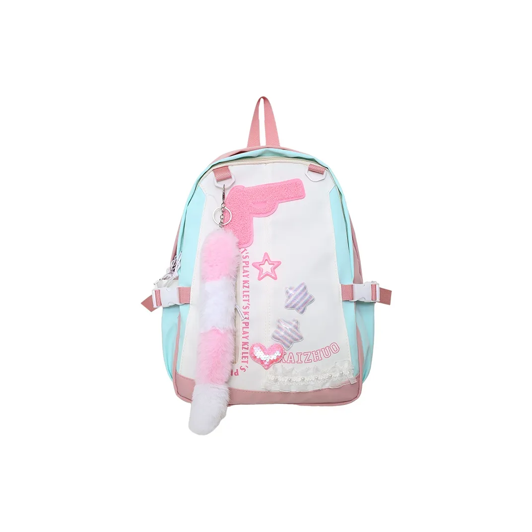 Travel Nylon Backpack Women's Pink