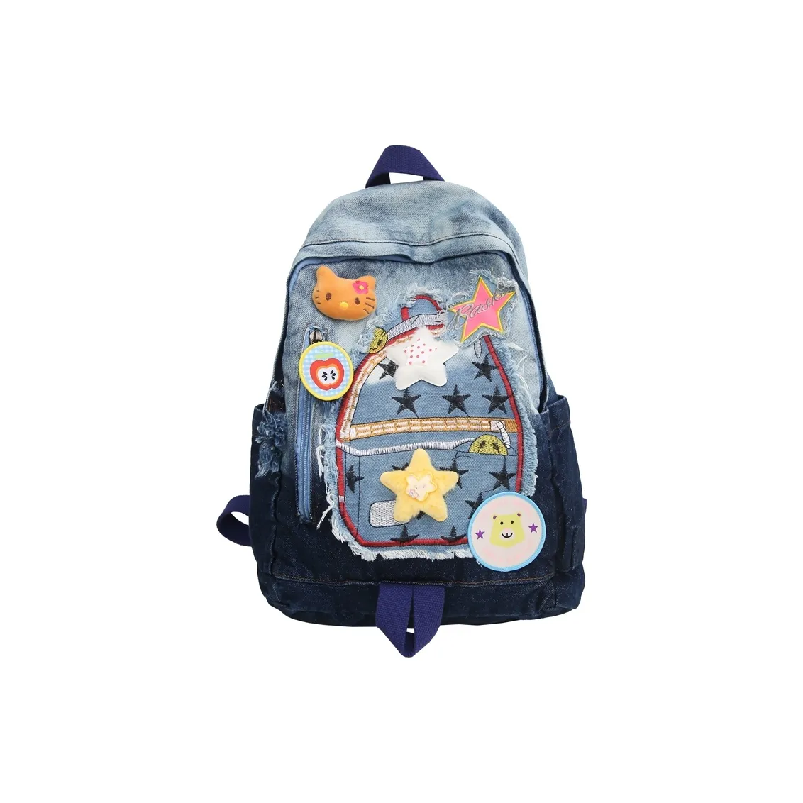 Travel Denim Backpack Unisex Blue
