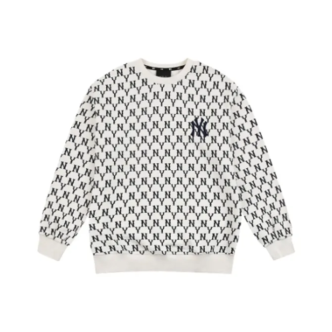 MLB Old Flower Sweatshirts Unisex Ivory White