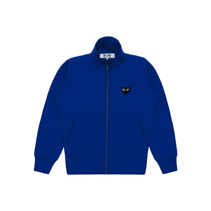CDG Play Big Black Heart Zip Up Sweatshirt Navy