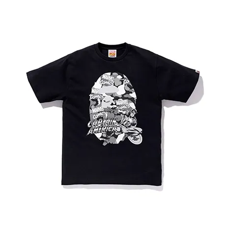 Bape X Marvel Comics Camo Captain America Tee