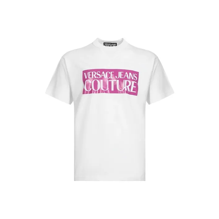 VERSACE JEANS COUTURE T Shirts Men's White Pink