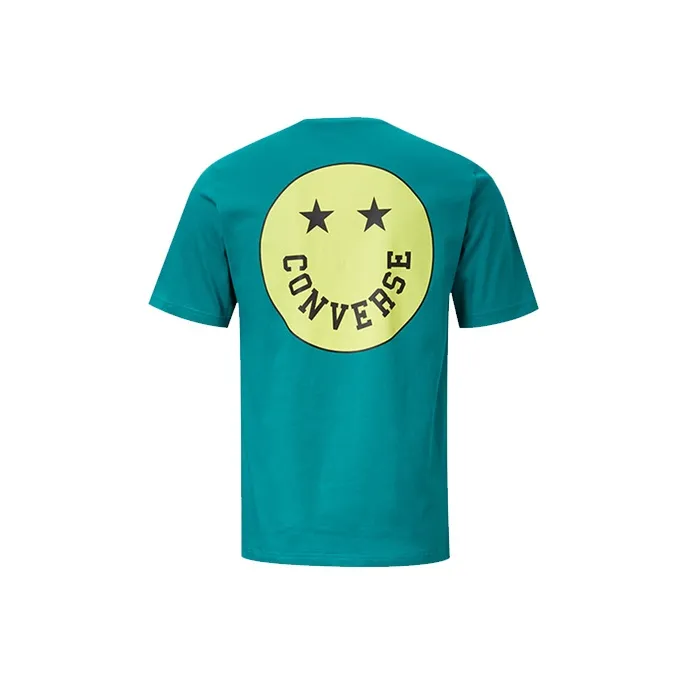 Converse Smiling Face Pattern T Shirts Men's Green