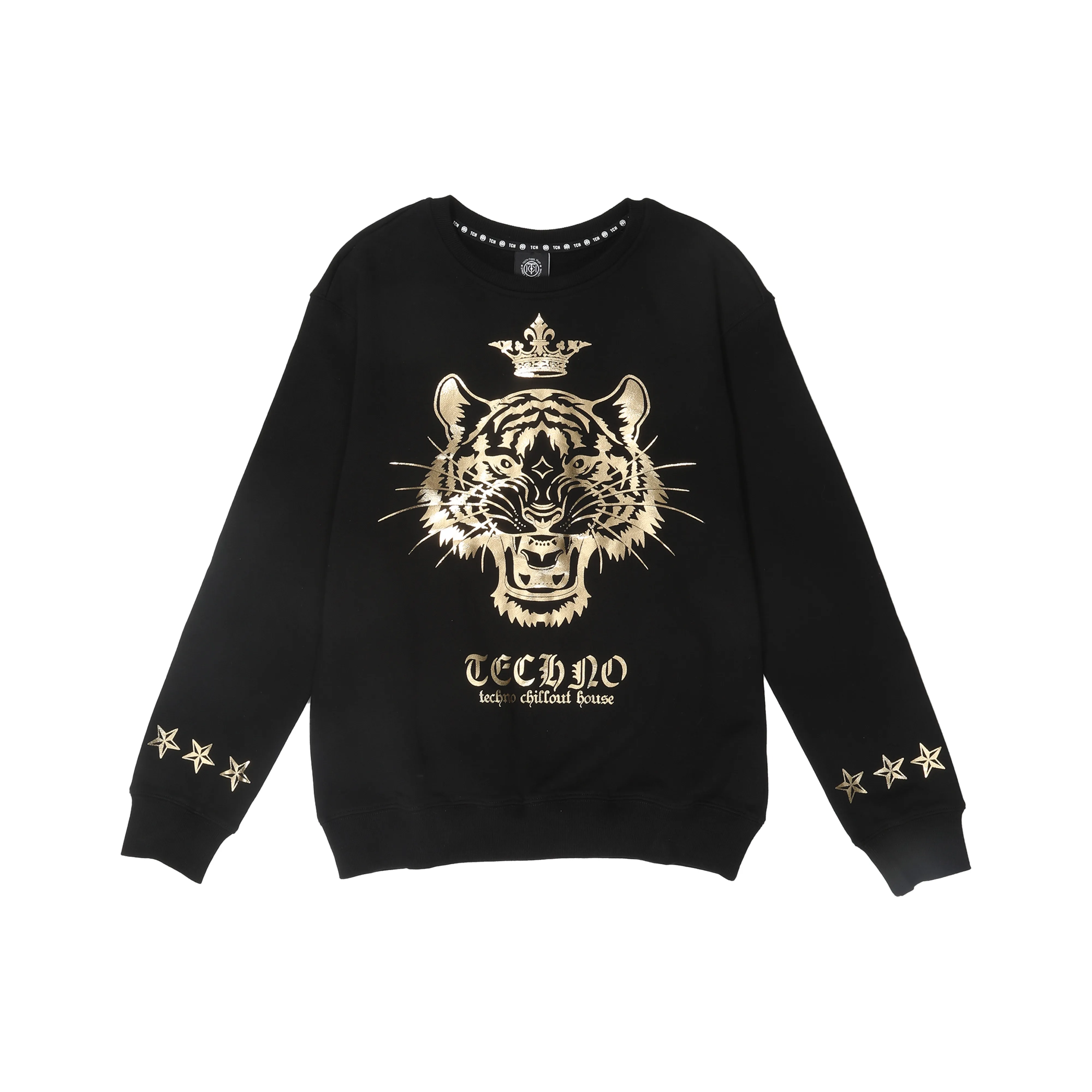 TCH [Ole Style]Best Selling Tiger Head Collection Pyrography Print Pullover Sweatshirt Long Sleeved T Shirt Unisex