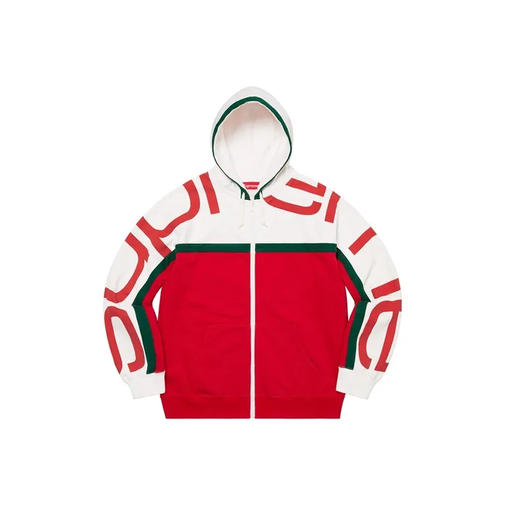 Supreme FW20 Неделя 13 Big Logo Панельный ZIP UP Худи Унисекс