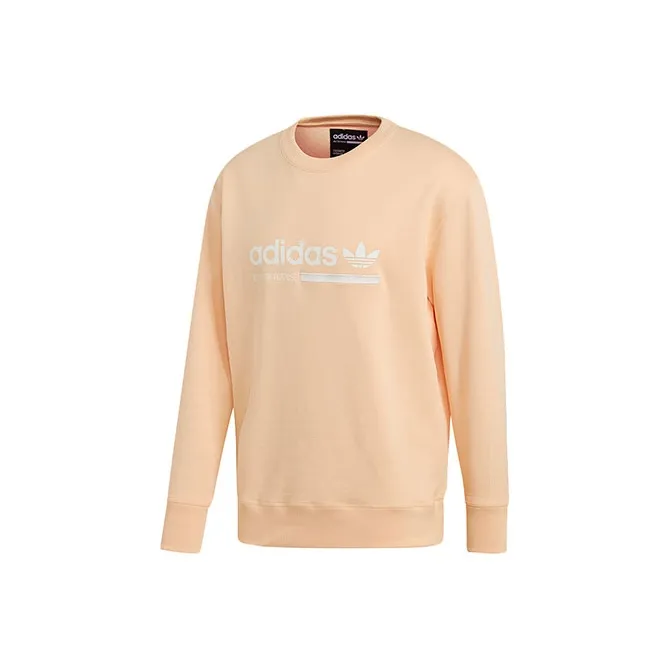 Adidas Originals Kaval Crew Глянцевое покрытие Апельсин Мужские Свитшоты